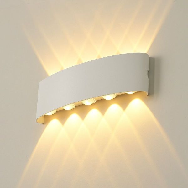 Світильник фасадний X-промінь широкий білий корпус 9607 | LED 10W 3000K | ELIGAR