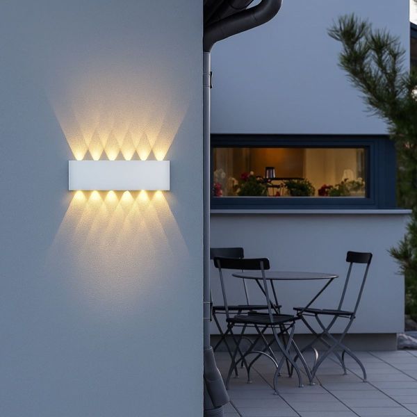 Світильник фасадний X-лінза 9608 білий корпус | LED 12W 3000K | ELIGAR