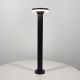 Вуличний світлодіодний стовпчик для підсвітки садових доріжок, чорний корпус, тепле біле світло.